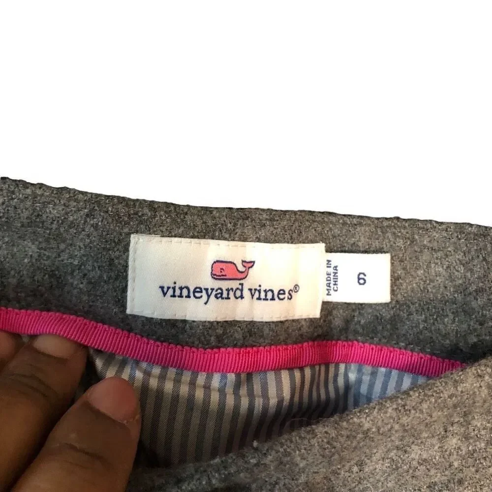 Vineyard Vines Womens Pleated Wool Blend Mini Skirt 6 Heathered Gray Twee Tennis
